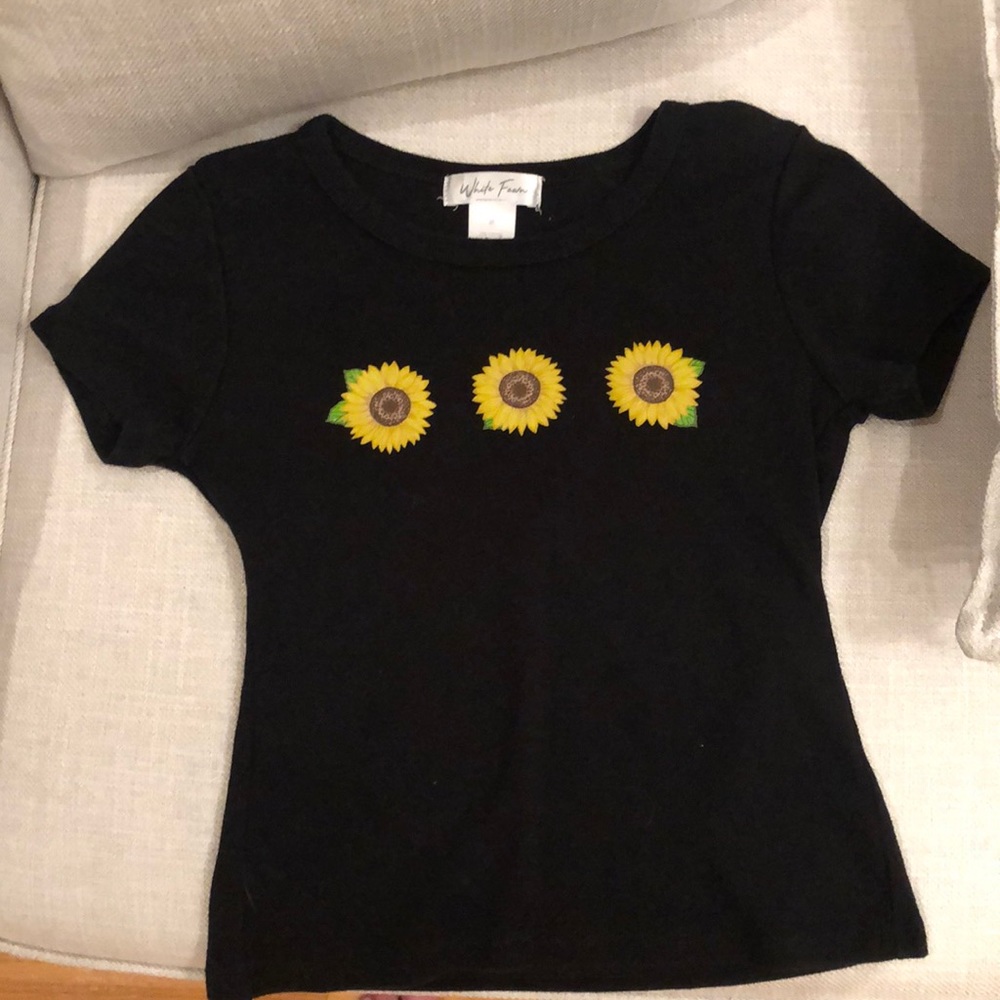 Black shirt with Sunflower print